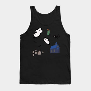 Halloween spooky stickers Tank Top